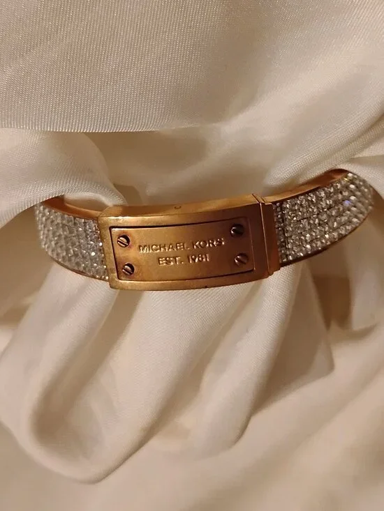 Michael Kors Pave Crystal Logo Hinged Bracelet - Picture 3 of 3